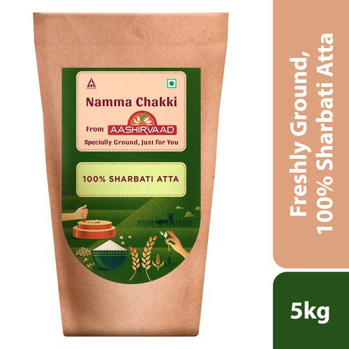 Buy Aashirvaad Namma Chakki, 100 Sharbati Atta Freshly Ground Online