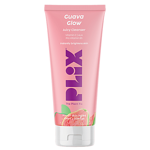 Plix Guava Glow Juicy Cleanser - Vitamin C, ALA, Pro Vitamin B5, 100 ml  Instantly Brightens Skin, For All Skin Types, Face Wash For Skin Brightening, For Women & Men