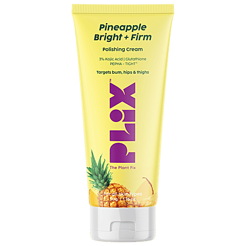 Plix Pineapple Bright + Firm Polishing Cream - 3% Kojic Acid, Glutathione & Pepha-Tight, 50 g  For Intimate Hygiene, Bum-Thighs-Hips Care, Bum Tightening & Cellulite