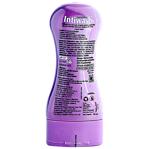 Mankind Intiwash New Feminine Hygiene Wash, 50 ml  Retains PH Balance, SLS & Paraben Free