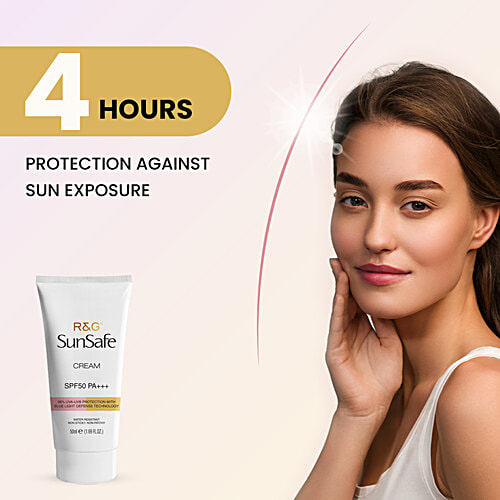 R&G SunSafe Cream - SPF 50 PA +++, 98% UVA-UVB Protection, 50 ml  Water Resistant, Non-sticky, Non-patchy