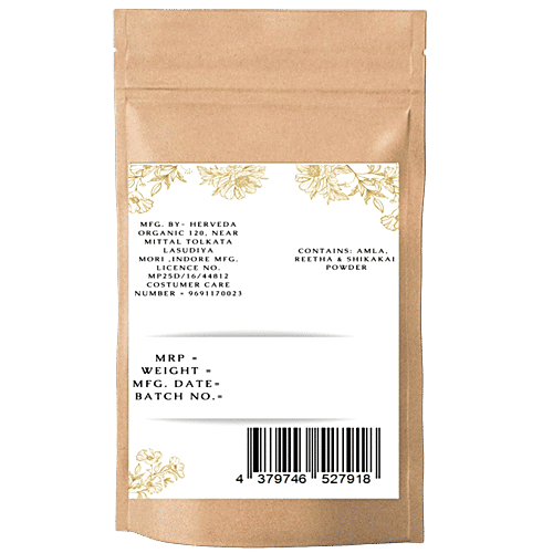 HerVeda Natural Dry Shampoo - With Amla, Reetha, Shikakai, 227 g