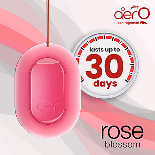 Godrej Aer O Rose Blossom Car Fragrance, 7.5 g  Hanging Car Air Freshener, Upto 30 Days