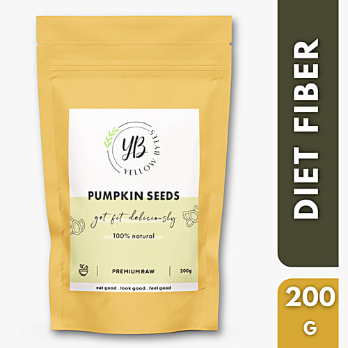 Yellow Bytes Pumpkin Seeds - Premium Raw, 200 g  Natural, Rich In Antioxidants & Fibre, Protein, Magnesium