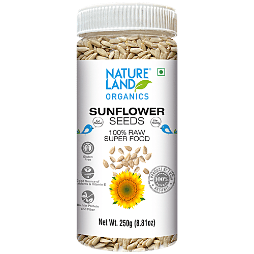 Natureland Organics Sunflower Seeds - Raw, 250 g Gluten Free, Rich in Vitamin E, Antioxidants, Protein, Fibre