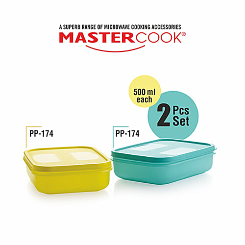 Mastercook PP-174 Container Set - Plain, Multicolour, 500 ml (Set of 2)