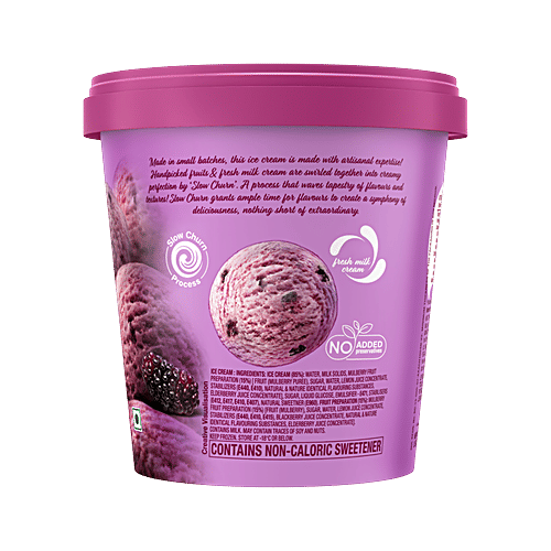 Kwality Wall's Slow Churn Mulberry Ice Cream, 500 ml  