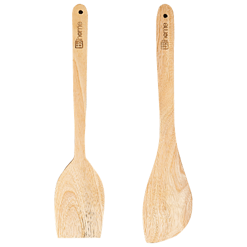 bb home Wooden Spatula & Turner Set - 30cm, 2 pcs  