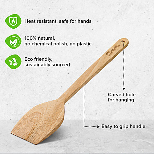 bb home Wooden Spatula & Turner Set - 30cm, 2 pcs  