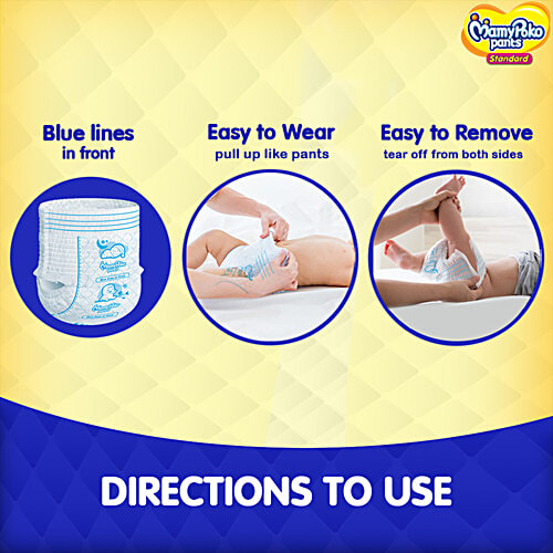 Mamy Poko Pants Standard All Night Large, 44 pcs  Upto 10 Hours Protection, Crisscross Sheet
