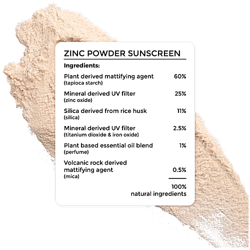 Brillare Zinc Powder Sunscreen - SPF 50, For Oil Free Sun Protection, 4 g  