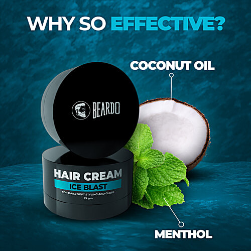 Beardo Ice Blast Hair Cream - For Daily Styling, 75 g  