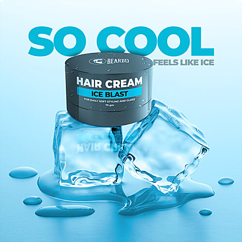 Beardo Ice Blast Hair Cream - For Daily Styling, 75 g  