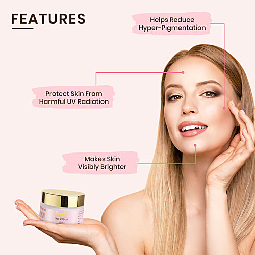 R&G Rose and Gold Face Cream - With SPF15, Skin Brightening, Glycolic Acid, Vitamin E, Niacinamide, 50 ml