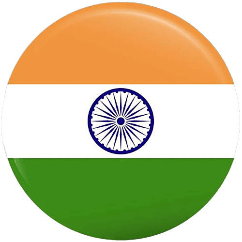 Creative Space Indian National Flag Theme Lapel Pin Badge Brooch - Round | 5cm, 2 pcs  