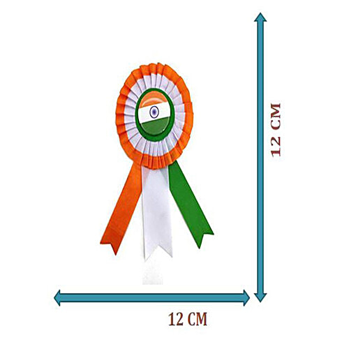 Creative Space Tricolour Indian Flag Cloth Badge - For Independence Day, 2 pcs  