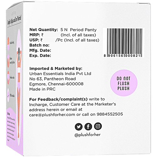 Plush Disposable Period Panties For Heavy Flow - M/L, 5 pcs 360° Leak Protection, 12 Hour Protection