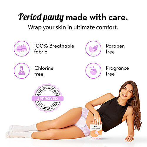 Plush Disposable Period Panties For Heavy Flow - M/L, 5 pcs 360° Leak Protection, 12 Hour Protection