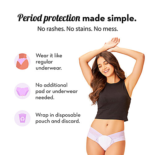 Plush Disposable Period Panties For Heavy Flow - M/L, 5 pcs 360° Leak Protection, 12 Hour Protection