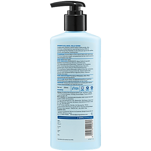 Plum Coconut Milk & Peptides Strength & Shine Shampoo - Nourishes Hair, 250 ml