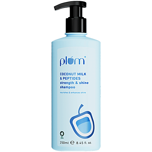 Plum Coconut Milk & Peptides Strength & Shine Shampoo - Nourishes Hair, 250 ml
