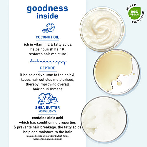 Plum Coconut Milk & Peptides Strength & Shine Hair Mask - Prevents Hair Breakage, 200 g