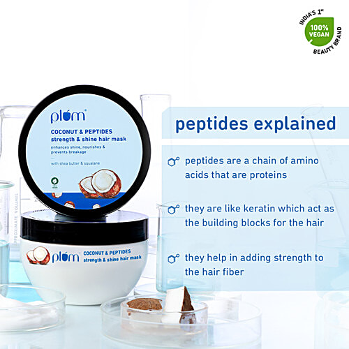 Plum Coconut Milk & Peptides Strength & Shine Hair Mask - Prevents Hair Breakage, 200 g