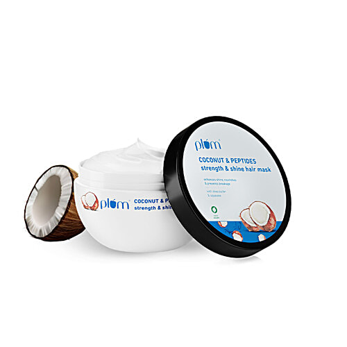 Plum Coconut Milk & Peptides Strength & Shine Hair Mask - Prevents Hair Breakage, 200 g