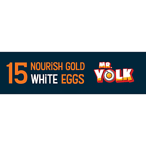 Mr Yolk Nourish Gold White Eggs, 15 pcs Tray Pack 