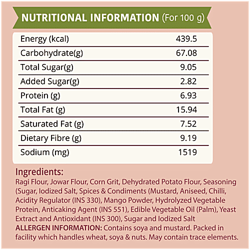 Desi Nutri Ragi Sticks - Achari Masti, 120 g Baked Not Fried, Source Of Iron, High In Protein