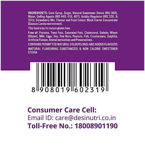 Desi Nutri Eye Gummy - Strawberry Mix Flavour, With Lutein, Astaxanthin, Zeaxanthin & DHA, 30 pcs Gluten & Nut Free, Soy Free, Milk Free, Gelatin Free