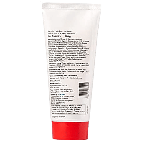 Atogla Baby Moisturizing Cream - Ceramides, Oat Lipids, 100 g  Paraben Free, Dermatologically Tested