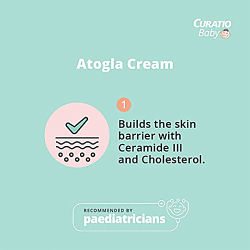 Atogla Baby Moisturizing Cream - Ceramides, Oat Lipids, 100 g  Paraben Free, Dermatologically Tested