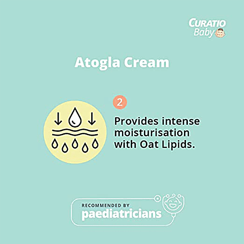 Atogla Baby Moisturizing Cream - Ceramides, Oat Lipids, 100 g  Paraben Free, Dermatologically Tested