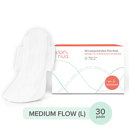 Buy Nua Ultra Thin Leak Proof Pads L, Medium Flow Online at Best