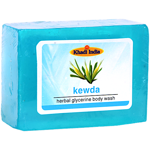 Khadi India Shri Manav Herbal Kewda Glycerine Body Wash Bathing Bar, 125 g