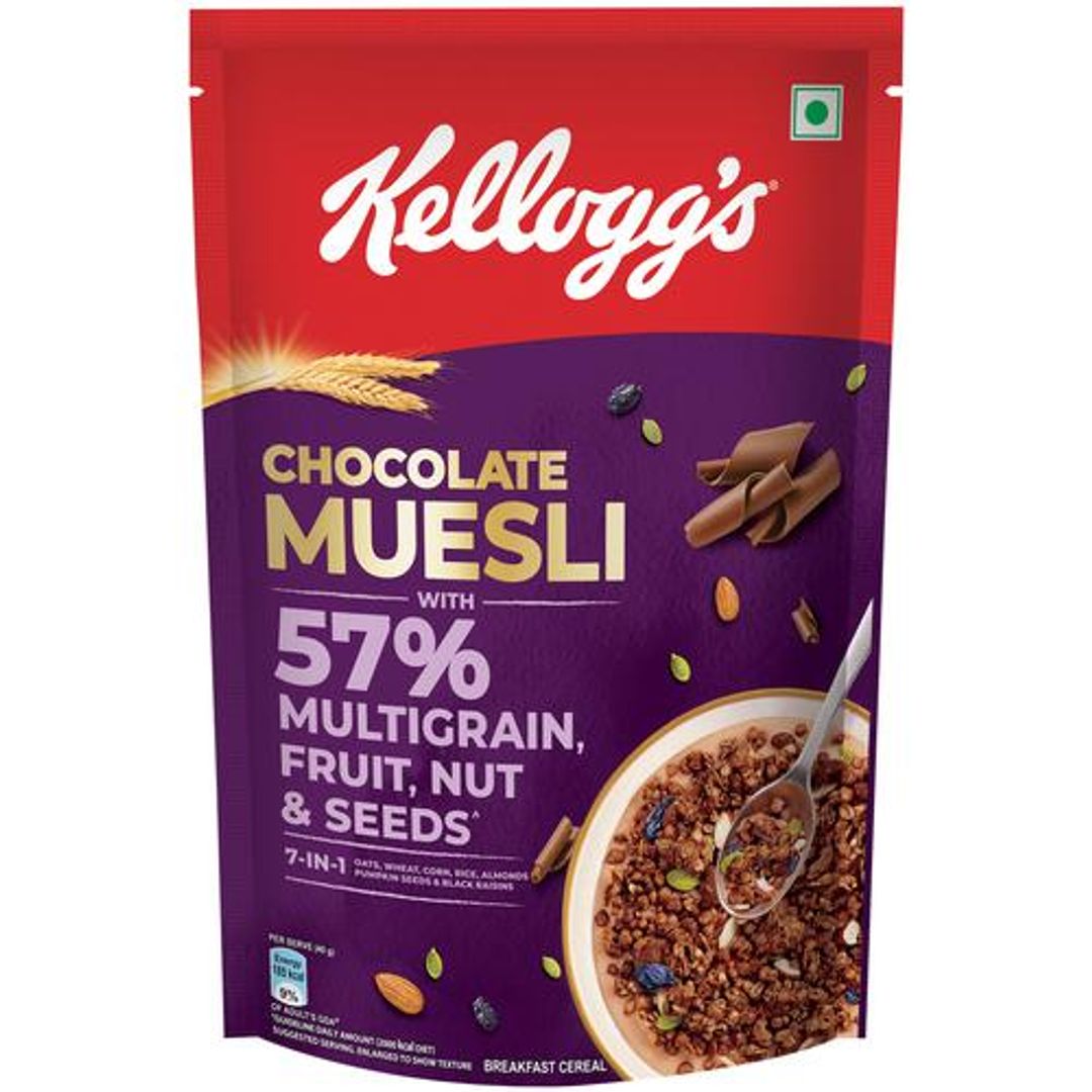 Kelloggs Chocolate Muesli - With 57% Multigrain, Fruit, Nut & Seeds, 450 g 