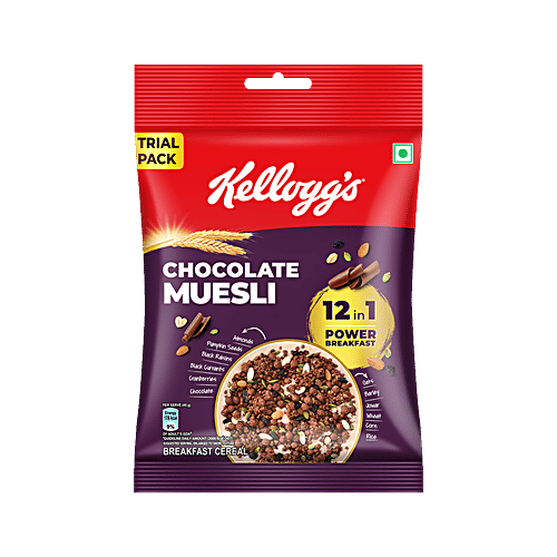 Kellogg's Chocolate Muesli 12 In 1 Power Breakfast Cereal, 60 g  