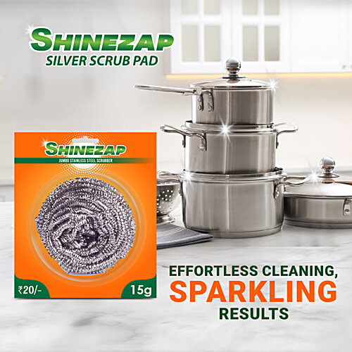 Shinezap Jumbo Stainless-Steel Scrubber, 1 pc