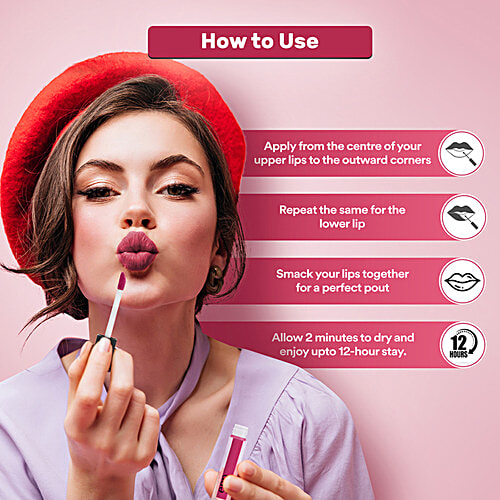 ENN Semi Matte Liquid Lipsticks Made With Ghee, Vitamin E, & Rosemary, 5 pcs  Soft Matte Liquid Lipsticks, Cruelty Free, Vegetarian, SLS & Paraben Free