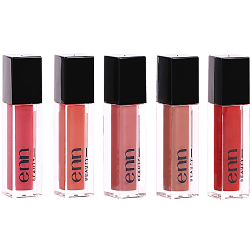 ENN Semi Matte Liquid Lipsticks Made With Ghee, Vitamin E, & Rosemary, 5 pcs  Soft Matte Liquid Lipsticks, Cruelty Free, Vegetarian, SLS & Paraben Free