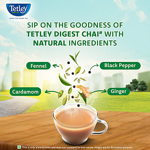 Tetley Digest Chai Flavoured Black Tea - With Prebiotic Fibre, 200 g  