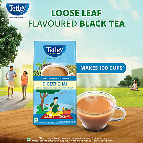 Tetley Digest Chai Flavoured Black Tea - With Prebiotic Fibre, 200 g  
