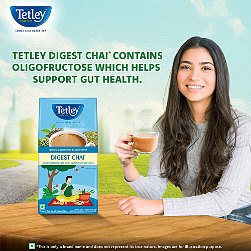 Tetley Digest Chai Flavoured Black Tea - With Prebiotic Fibre, 200 g  
