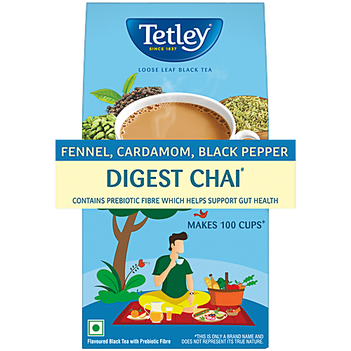 Tetley Digest Chai Flavoured Black Tea - With Prebiotic Fibre, 200 g  