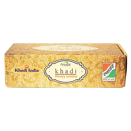 Anuspa Khadi Handcrafted Herbal Honey Lemon Soap, 125 g