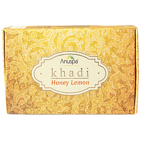 Anuspa Khadi Handcrafted Herbal Honey Lemon Soap, 125 g