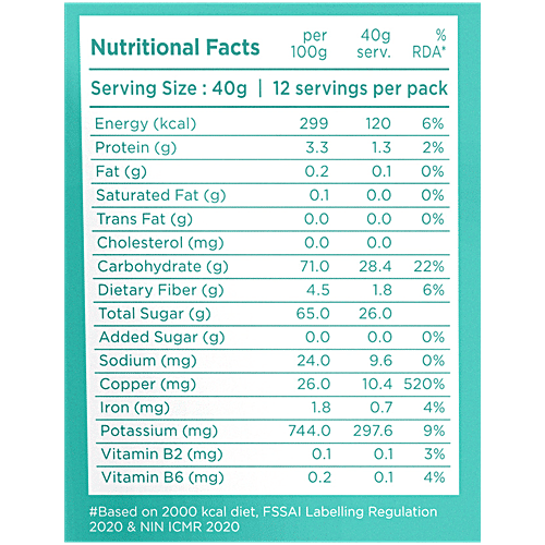 Yoga Bar Seedless Black Raisins, 500 g  Rich in antioxidants, Good for digestion