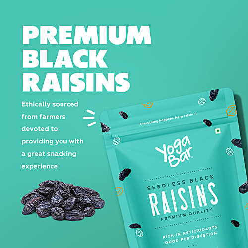 Yoga Bar Seedless Black Raisins, 500 g  Rich in antioxidants, Good for digestion