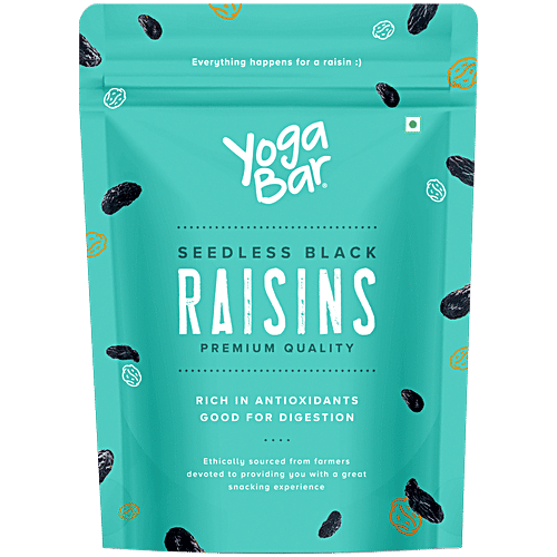 Yoga Bar Seedless Black Raisins, 500 g  Rich in antioxidants, Good for digestion